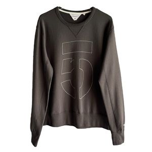 RAG & BONE MENS BROWN NUMBERS COLLECTION NUMBER 5 CREW CREWNECK SWEATSHIRT SZ M